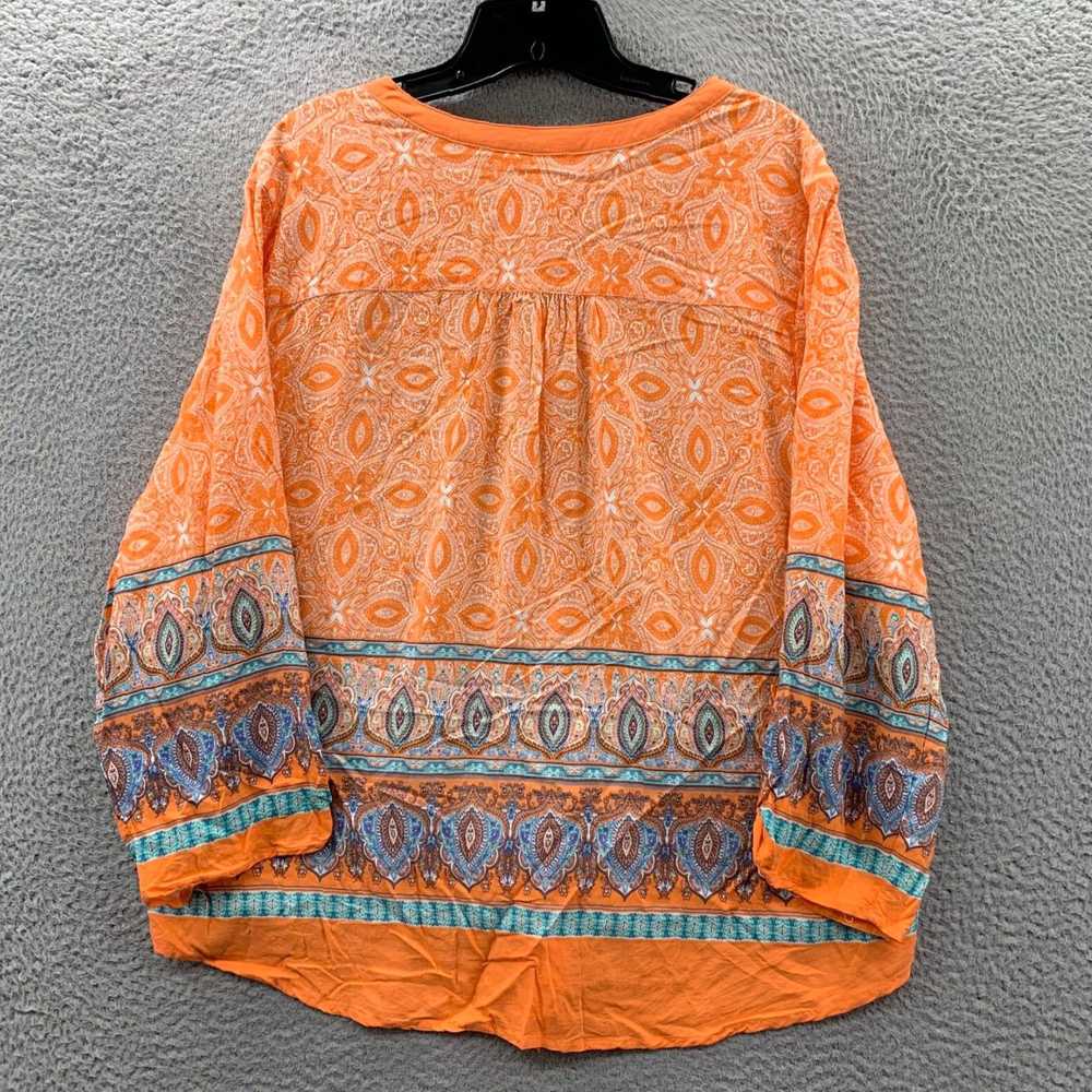 Vintage Vibrant Orange and White Paisley Print Lo… - image 2