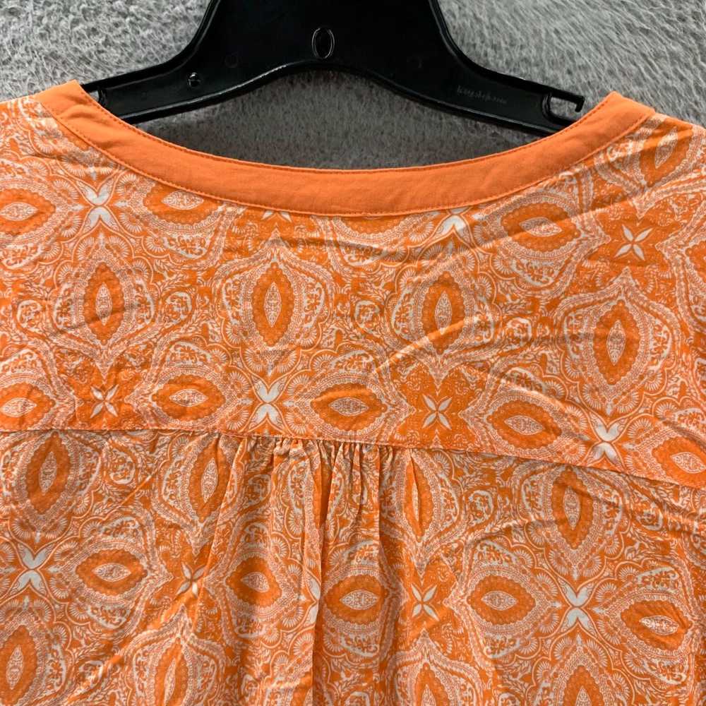 Vintage Vibrant Orange and White Paisley Print Lo… - image 5