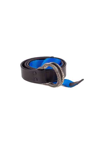 Lanvin LANVIN BLACK BLUE LEATHER BELT