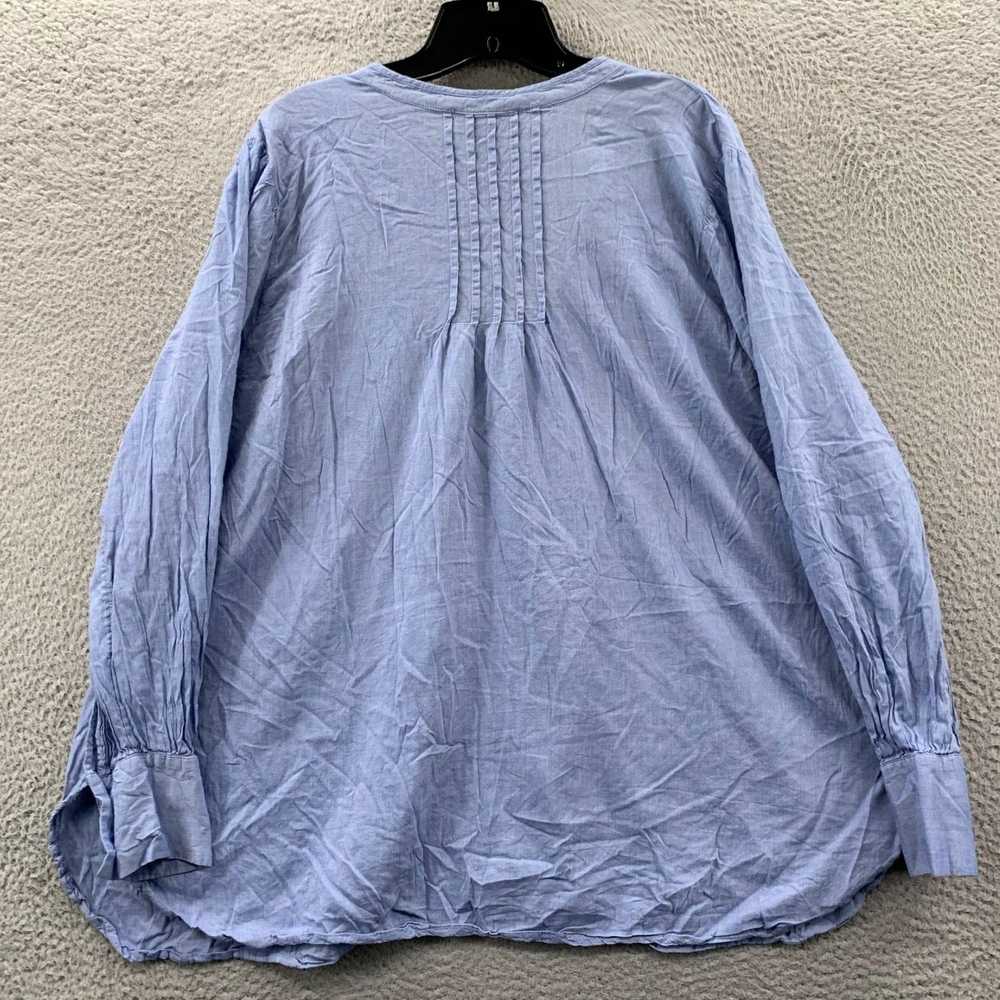 Loft Sheer Blue Long Sleeve Top for Women in Size… - image 2