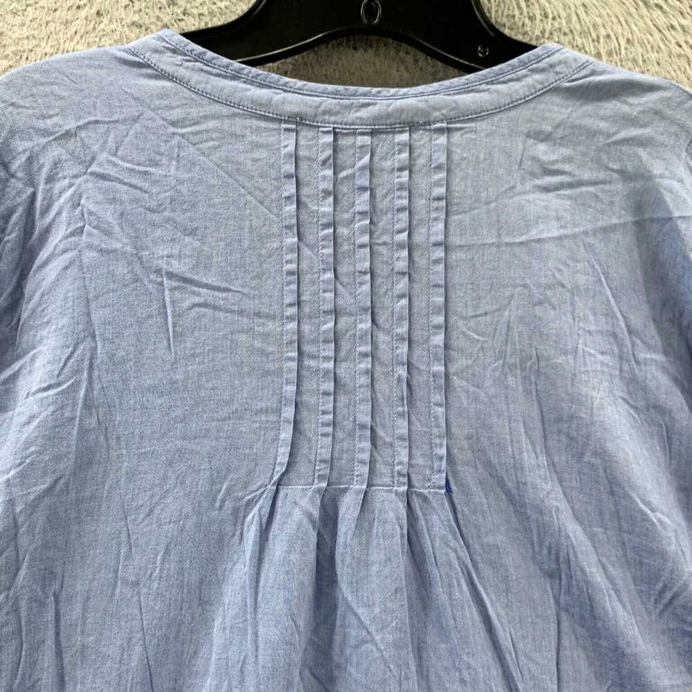 Loft Sheer Blue Long Sleeve Top for Women in Size… - image 5