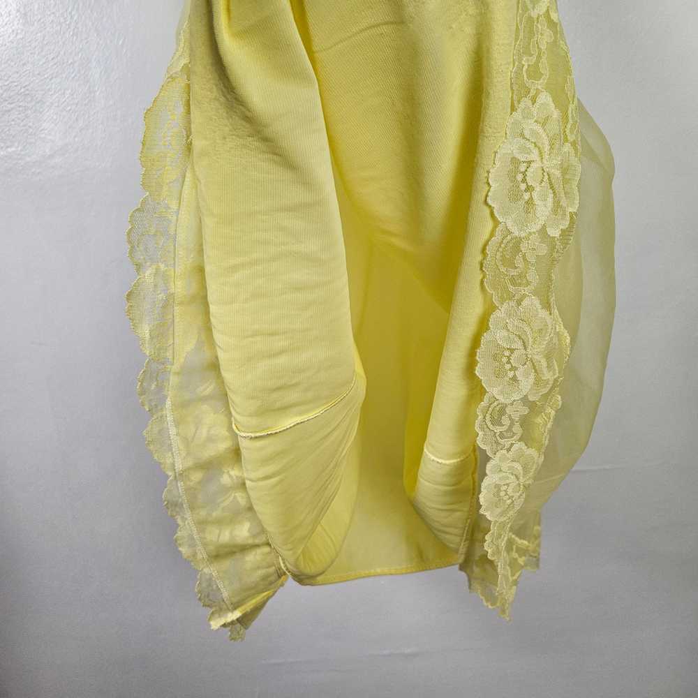 Vintage Chic Lingerie Negligee Nightgown L Yellow… - image 7