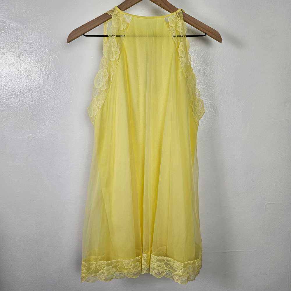 Vintage Chic Lingerie Negligee Nightgown L Yellow… - image 9