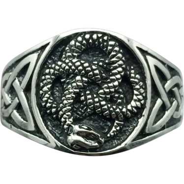 Sterling Silver Celtic Snake Ring - image 1