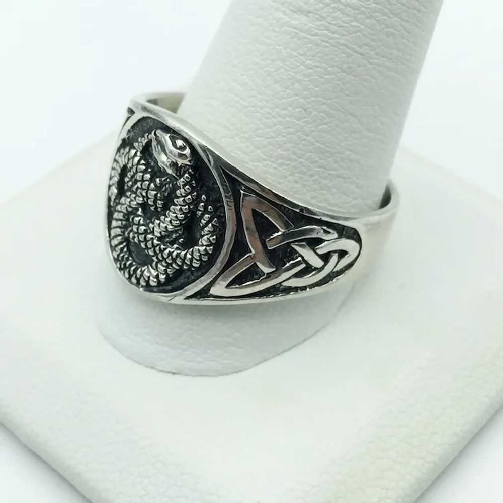 Sterling Silver Celtic Snake Ring - image 4