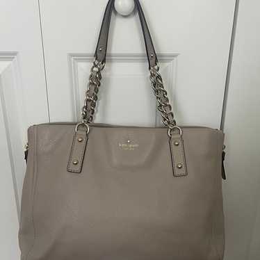 KATE SPADE NY Tan Pebbled Soft Leather tote handb… - image 1