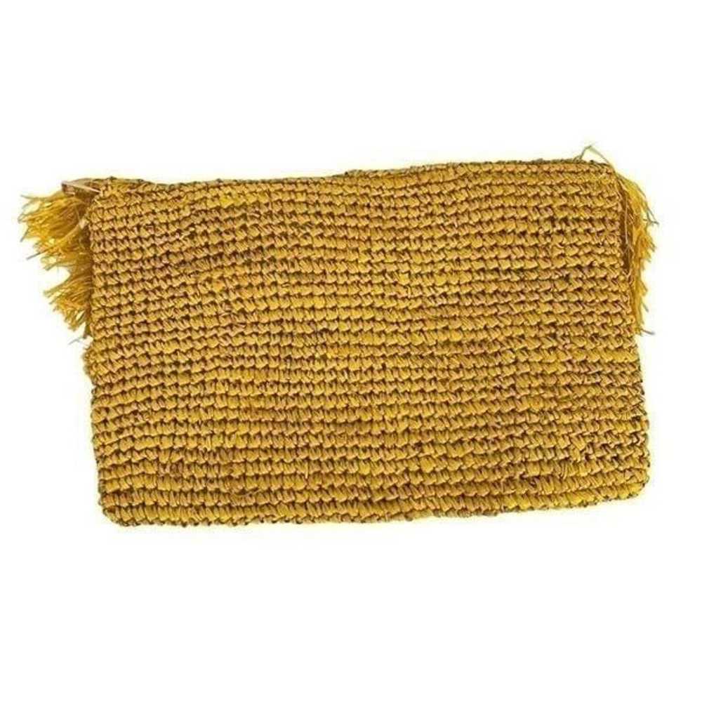 BTB Los Angeles NEW Raffia Clutch Purse Sunny Yel… - image 2