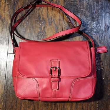 NWT Coach F31664 HADLEY LUXE GRAIN popular LEATHER FIELD CROSSBODY BAG Bright Red