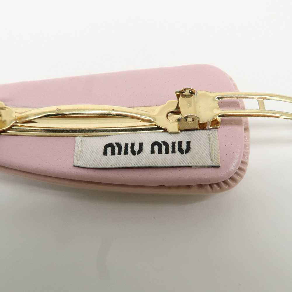 MIU MIU Patent Leather Hair Clip Pink Beige - image 10