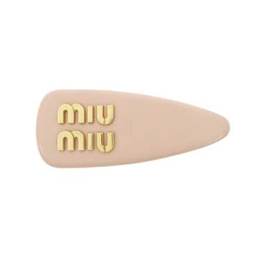 MIU MIU Patent Leather Hair Clip Pink Beige - image 1