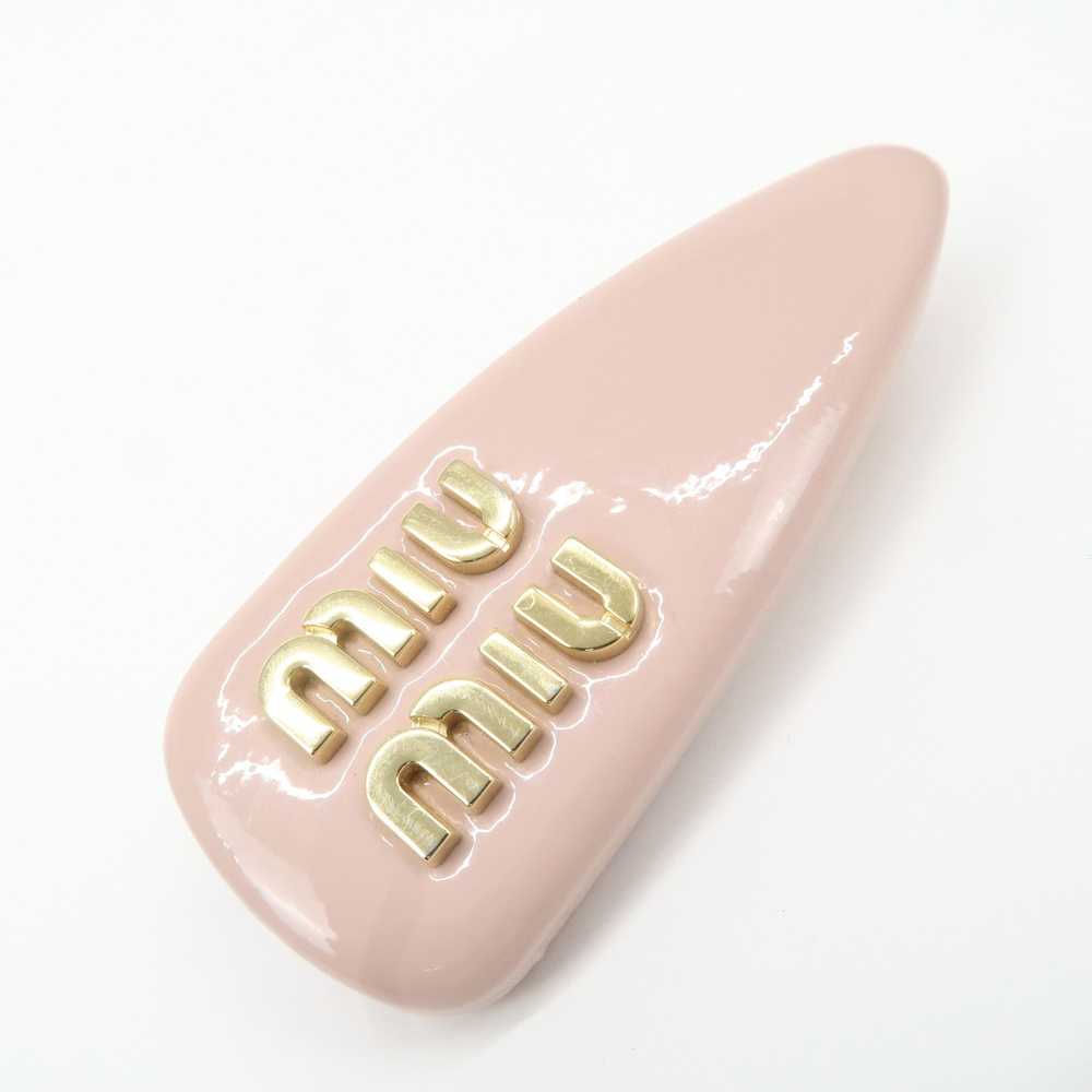 MIU MIU Patent Leather Hair Clip Pink Beige - image 3