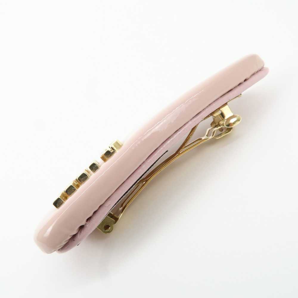 MIU MIU Patent Leather Hair Clip Pink Beige - image 5