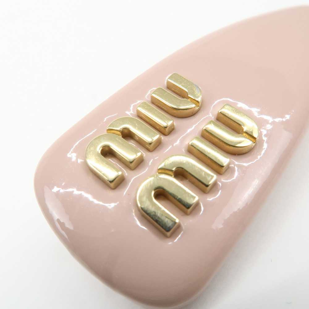 MIU MIU Patent Leather Hair Clip Pink Beige - image 6