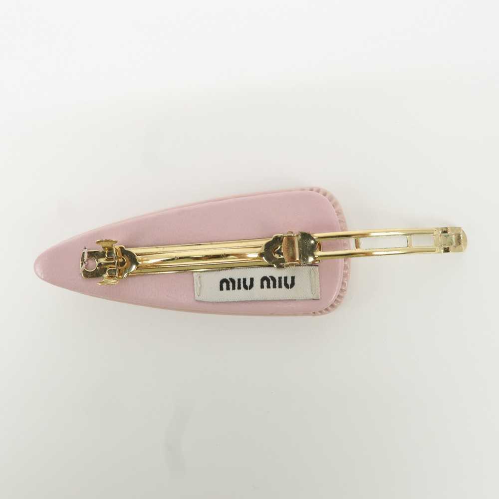 MIU MIU Patent Leather Hair Clip Pink Beige - image 7