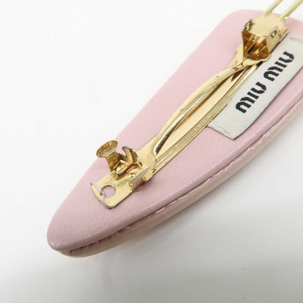 MIU MIU Patent Leather Hair Clip Pink Beige - image 9