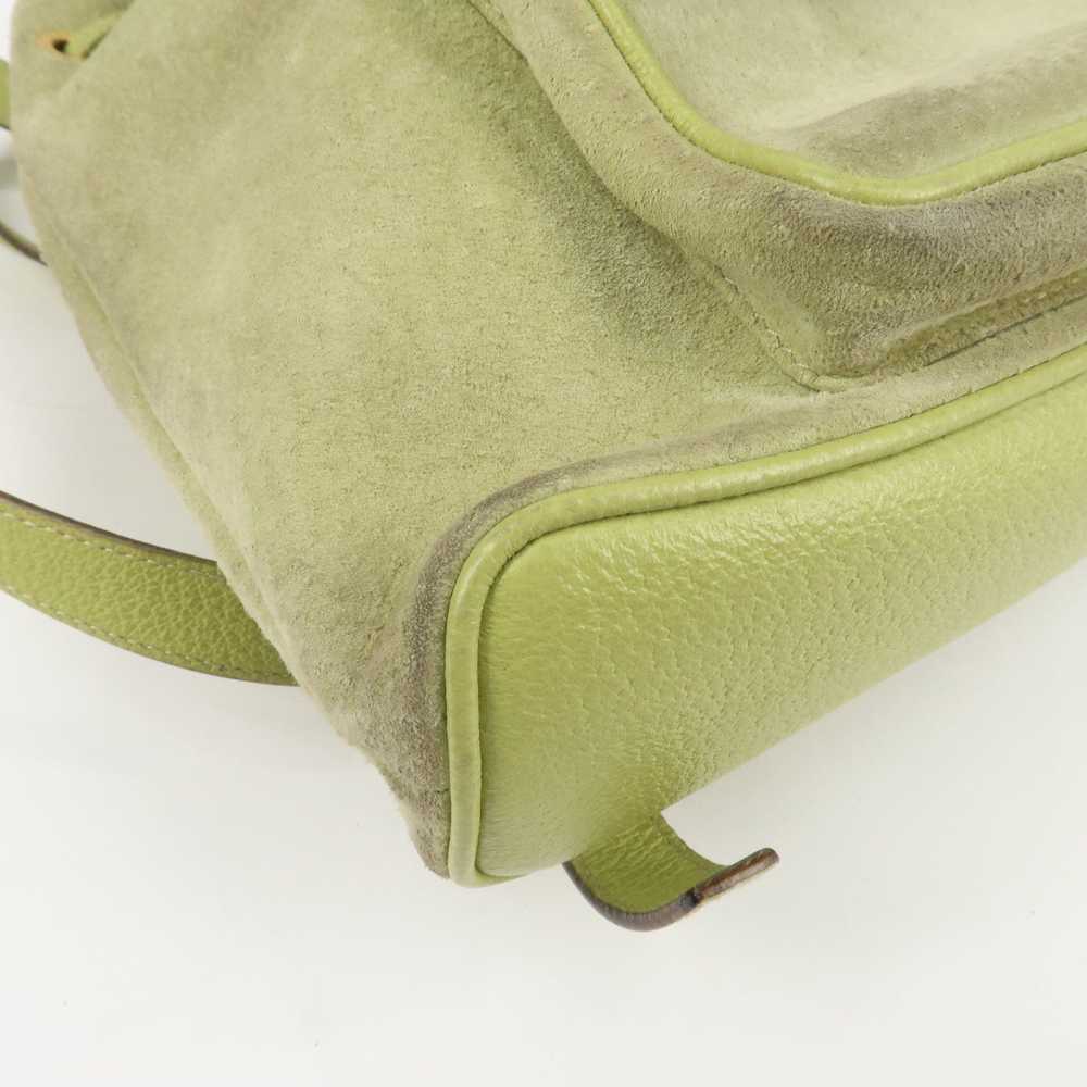 GUCCI Bamboo Suede Leather Backpack Light Green 0… - image 11