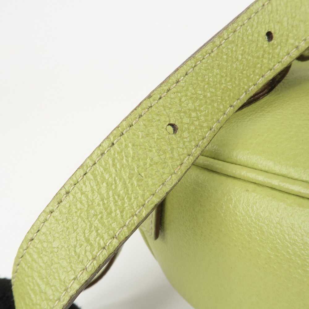 GUCCI Bamboo Suede Leather Backpack Light Green 0… - image 9