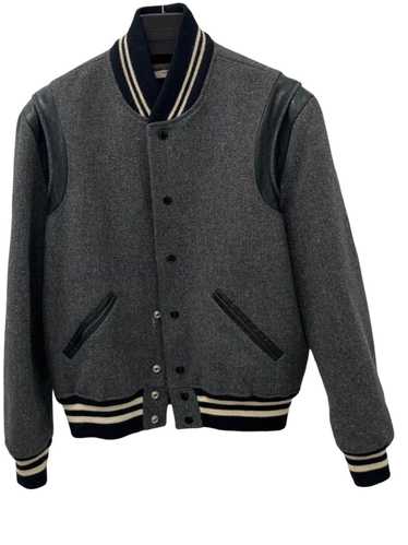 Saint Laurent Paris TEDDY JACKET GREY WOOL WHITE … - image 1