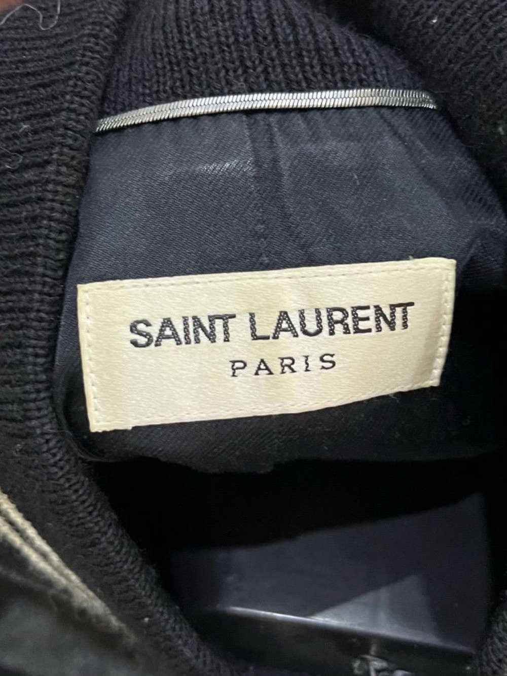 Saint Laurent Paris TEDDY JACKET GREY WOOL WHITE … - image 3