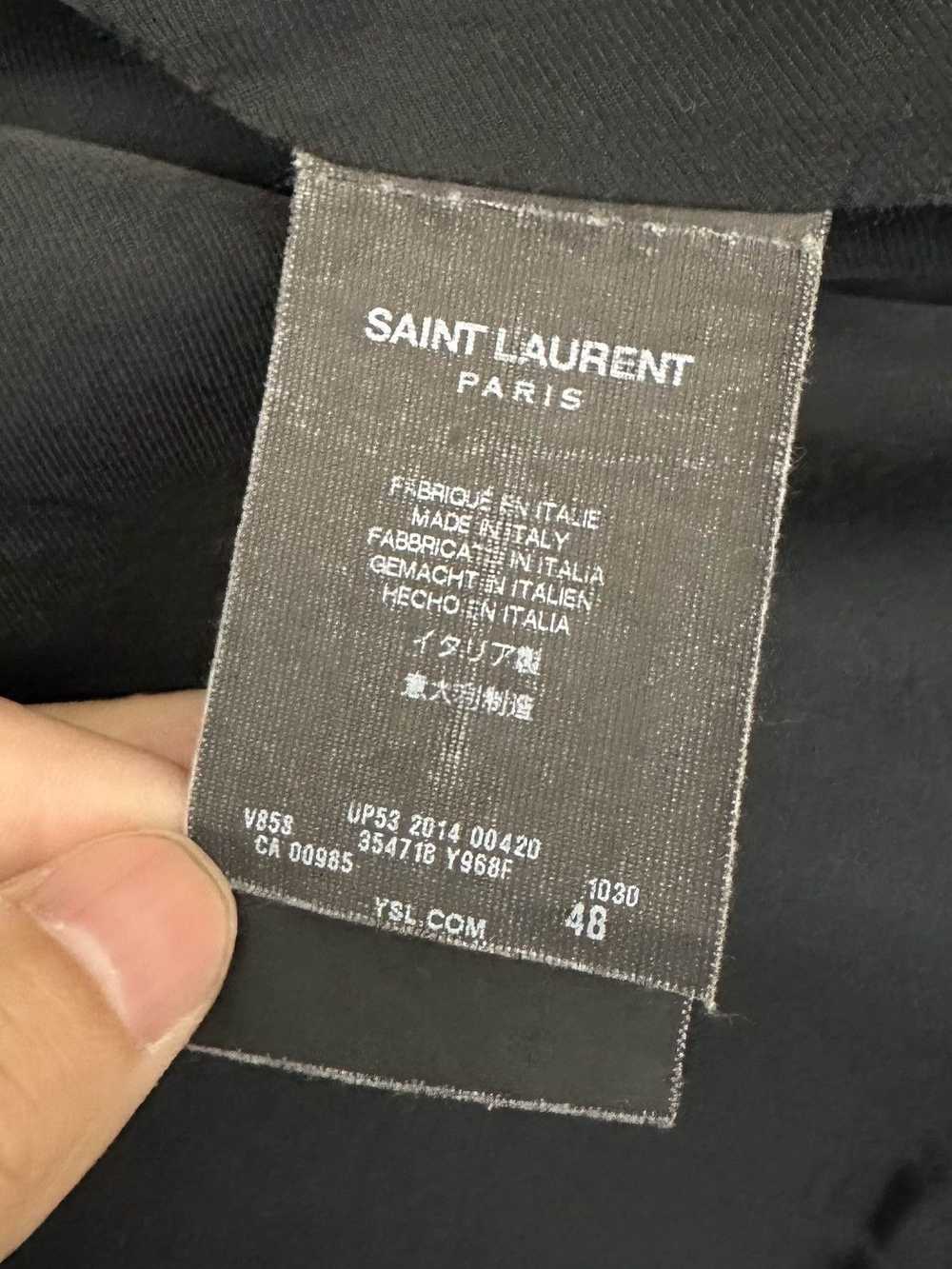 Saint Laurent Paris TEDDY JACKET GREY WOOL WHITE … - image 4