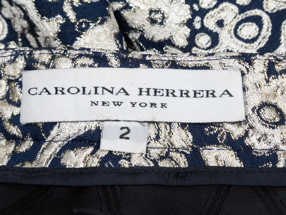 Navy & Silver Carolina Herrera Jacquard Patterned… - image 4