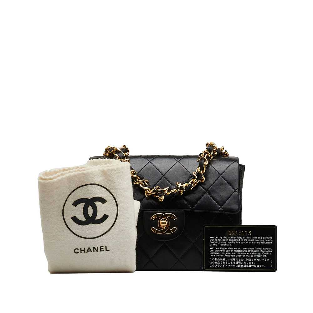 Black Chanel Mini Classic Lambskin Square Flap Ha… - image 11