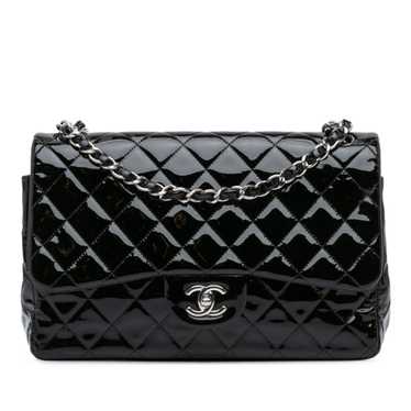 Black Chanel Jumbo Classic Patent Double Flap Sho… - image 1