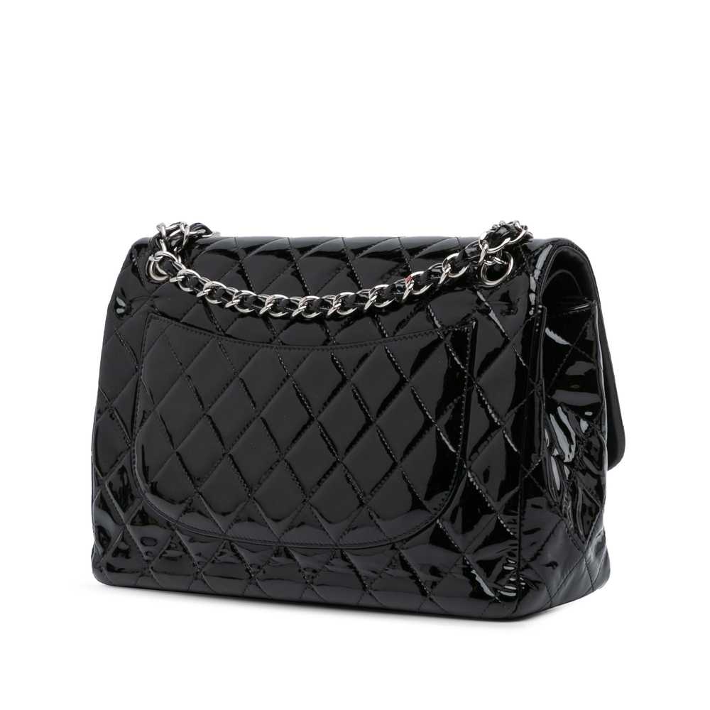 Black Chanel Jumbo Classic Patent Double Flap Sho… - image 2