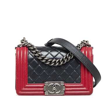 Black Chanel Small Bicolor Boy Shoulder Bag