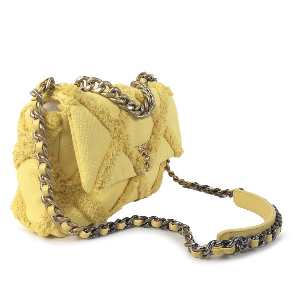 Yellow Chanel Medium 19 Canvas Flap Satchel - image 2