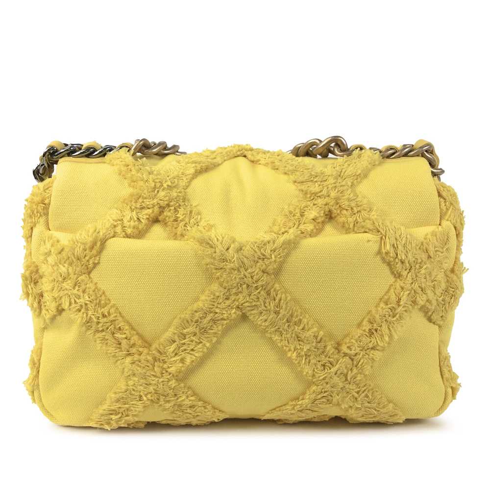 Yellow Chanel Medium 19 Canvas Flap Satchel - image 3