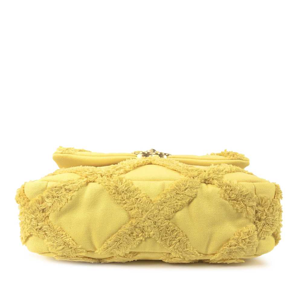 Yellow Chanel Medium 19 Canvas Flap Satchel - image 4