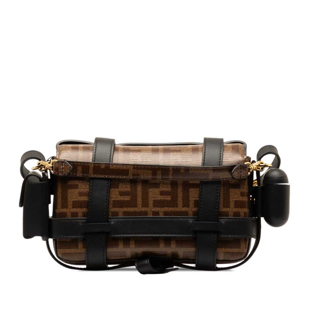 Brown Fendi Mini Zucca Glazed Fabric Cage Baguett… - image 3