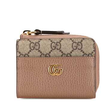 Pink Gucci GG Marmont Zip Compact Wallet - image 1