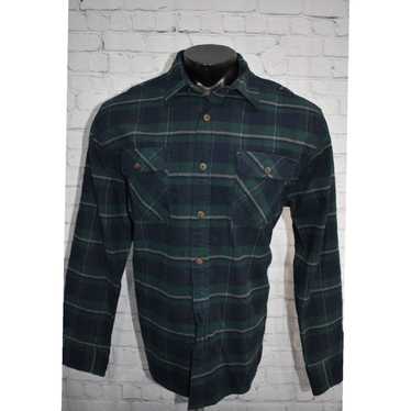 Vintage Soft Touch Green and Blue Plaid Cotton Me… - image 1