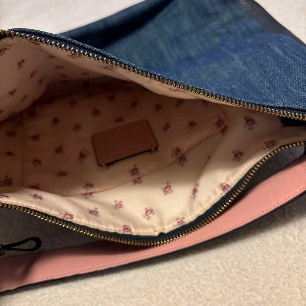 COACH Shoulder Bag Denim/Pink Medium Size - image 5