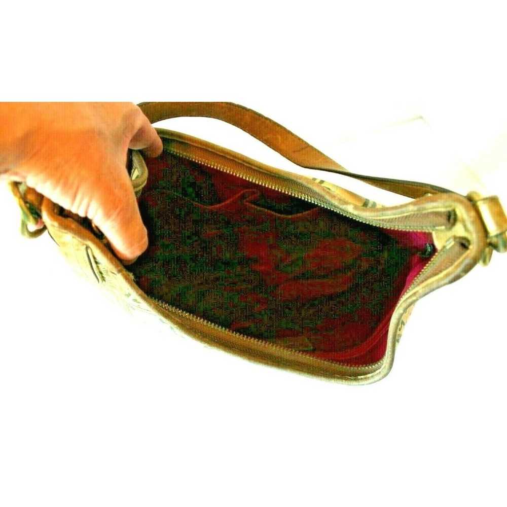 Coach Tattersall Purse Gold Graffiti Hobo Bag Can… - image 9