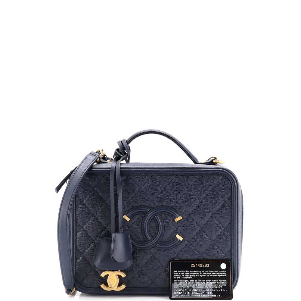 CHANEL Filigree Vanity Case Quilted Caviar Large - image 2