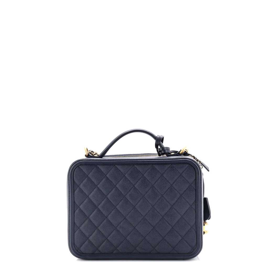 CHANEL Filigree Vanity Case Quilted Caviar Large - image 4