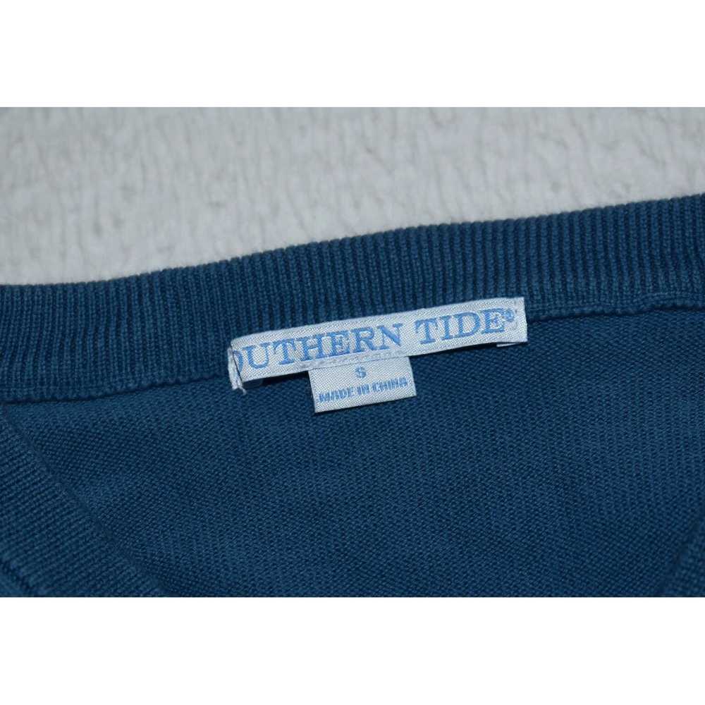 Southern Tide Blue Cotton V Neck Pullover Sweater… - image 5