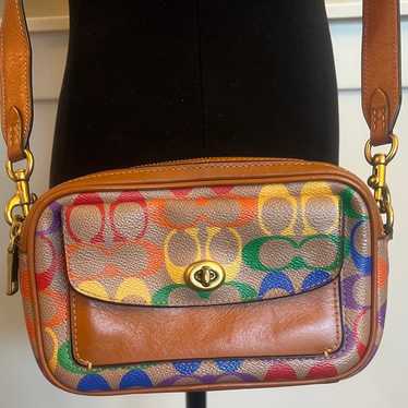 Coach Willow Camera Bag In Rainbow Signature Canv… - image 1