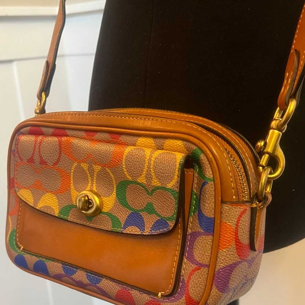 Coach Willow Camera Bag In Rainbow Signature Canv… - image 2