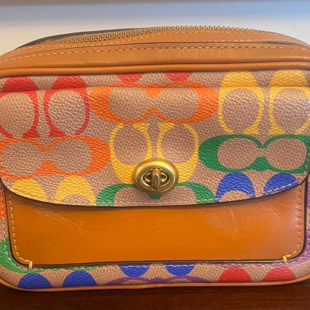 Coach Willow Camera Bag In Rainbow Signature Canv… - image 3