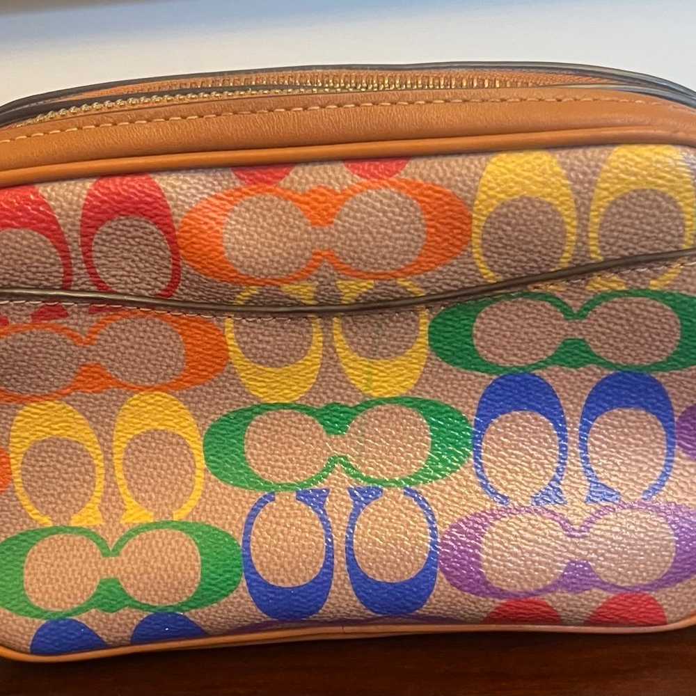 Coach Willow Camera Bag In Rainbow Signature Canv… - image 5