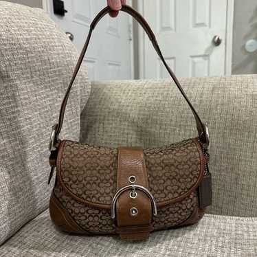 Vintage Coach Brown Soho Flap Jacquard - image 1