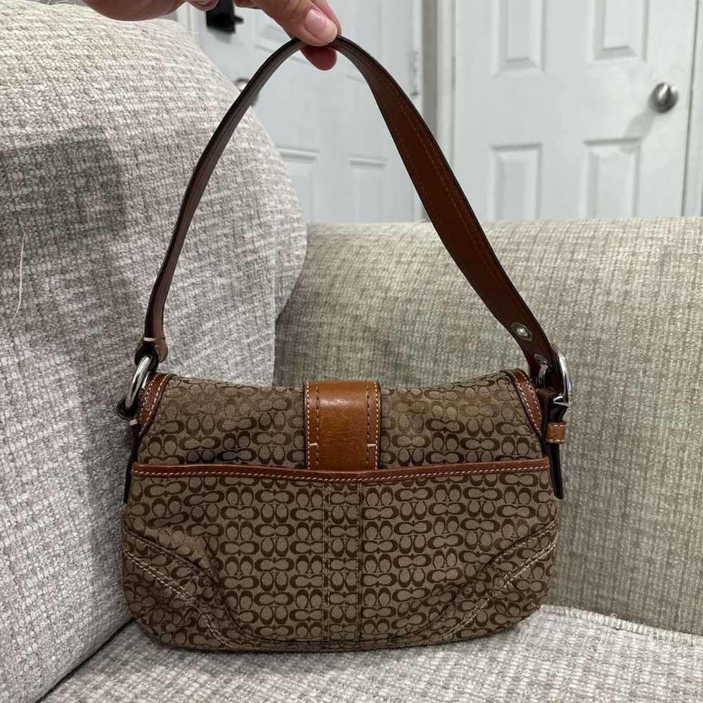 Vintage Coach Brown Soho Flap Jacquard - image 2