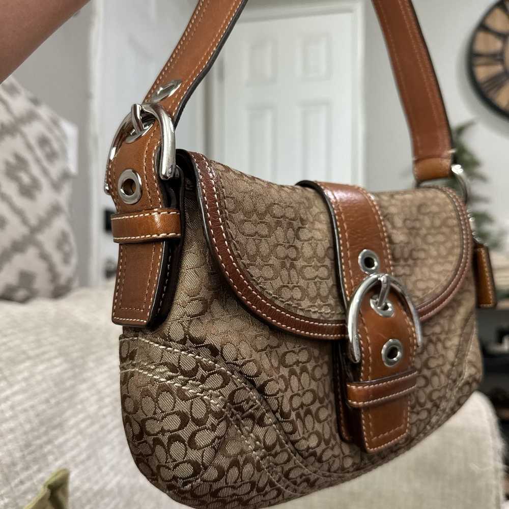 Vintage Coach Brown Soho Flap Jacquard - image 3