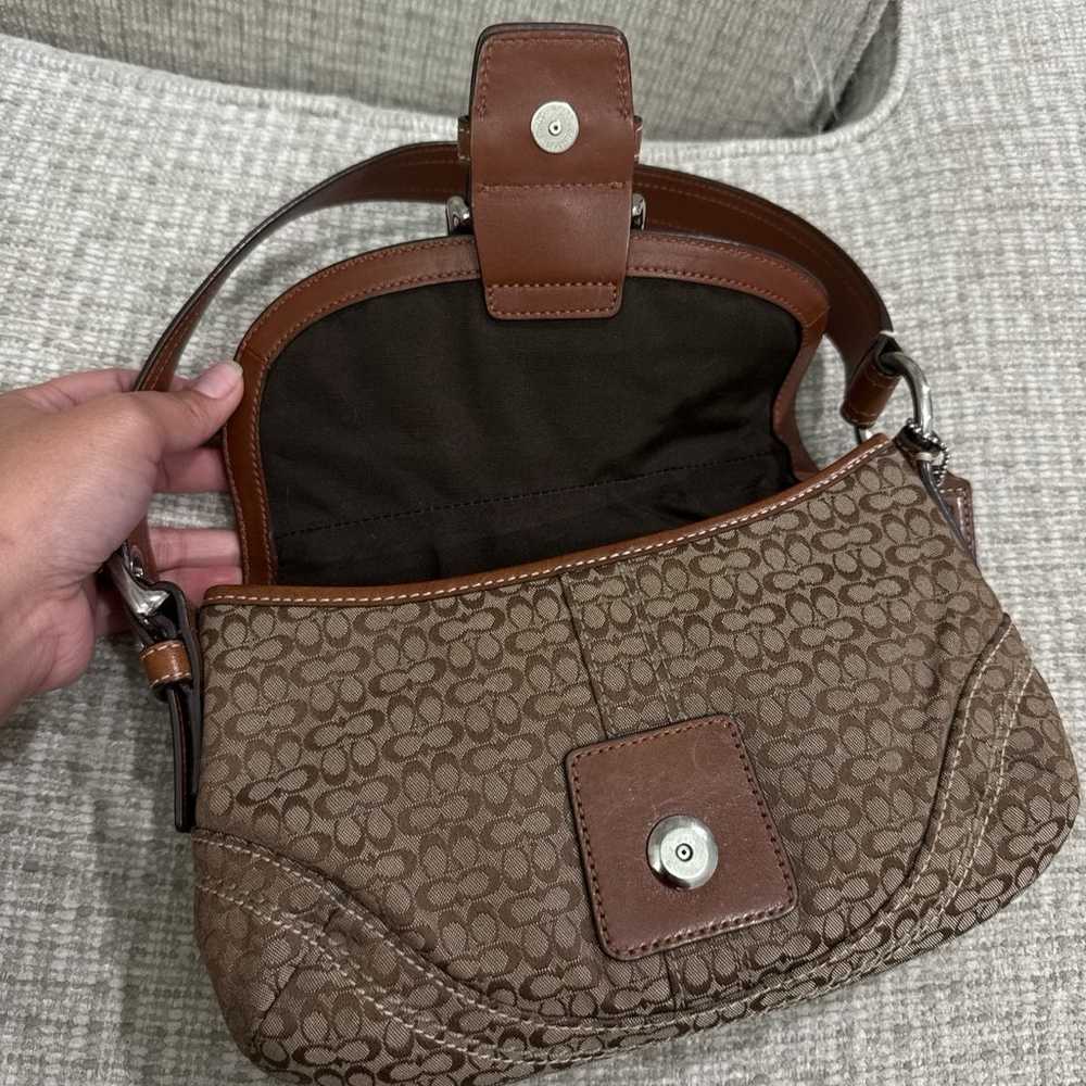 Vintage Coach Brown Soho Flap Jacquard - image 8