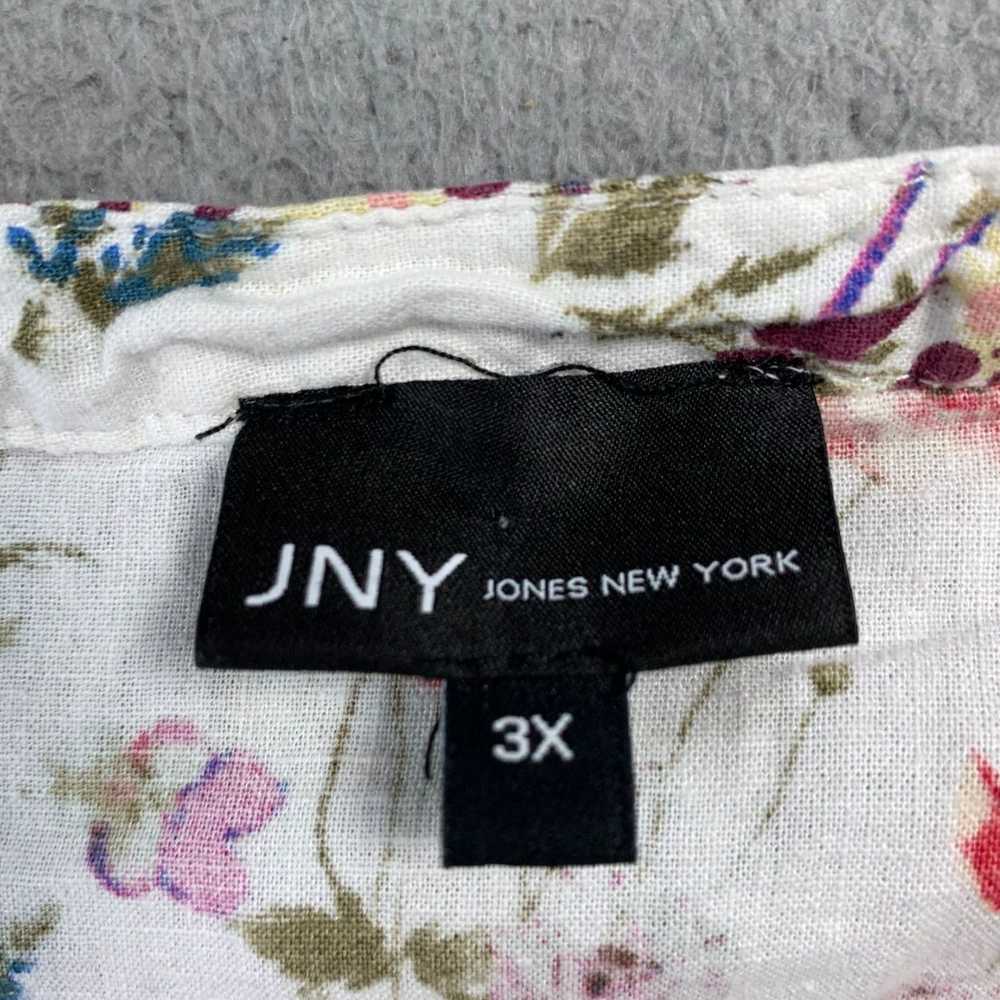 Jones New York Floral Patterned White and Green L… - image 3