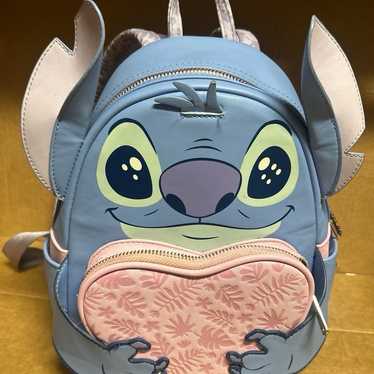 Loungefly shops Disney Stitch Faces Embroidered Canvas Mini Backpack - NWT